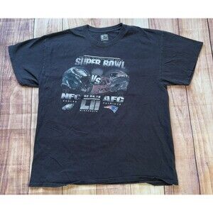 NFL Super Bowl 2018 Eagles Vs Patriots LII T-shirt Size XL Black Fanatics
